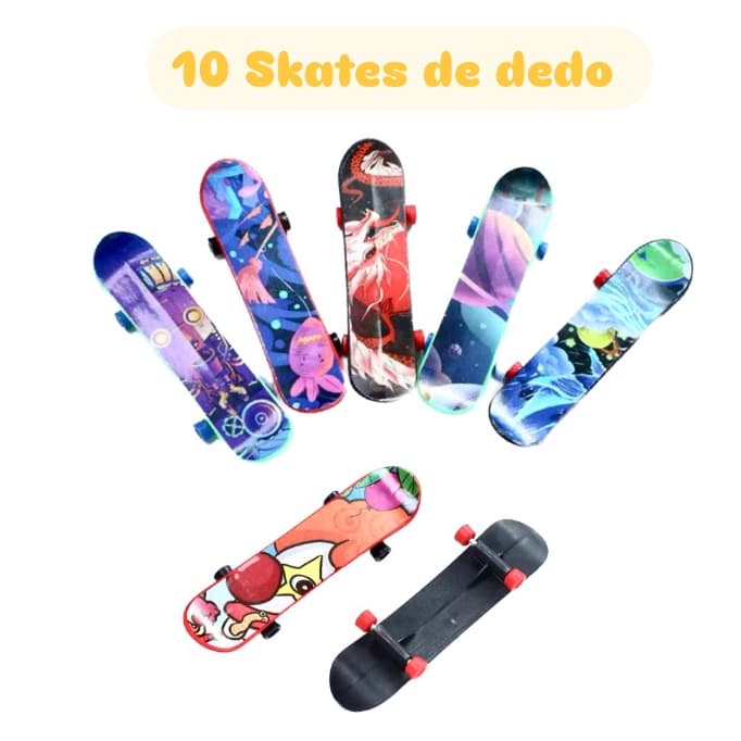 Kit 10 Skates de Dedo Brinquedo Lembrancinha Festa Infantil