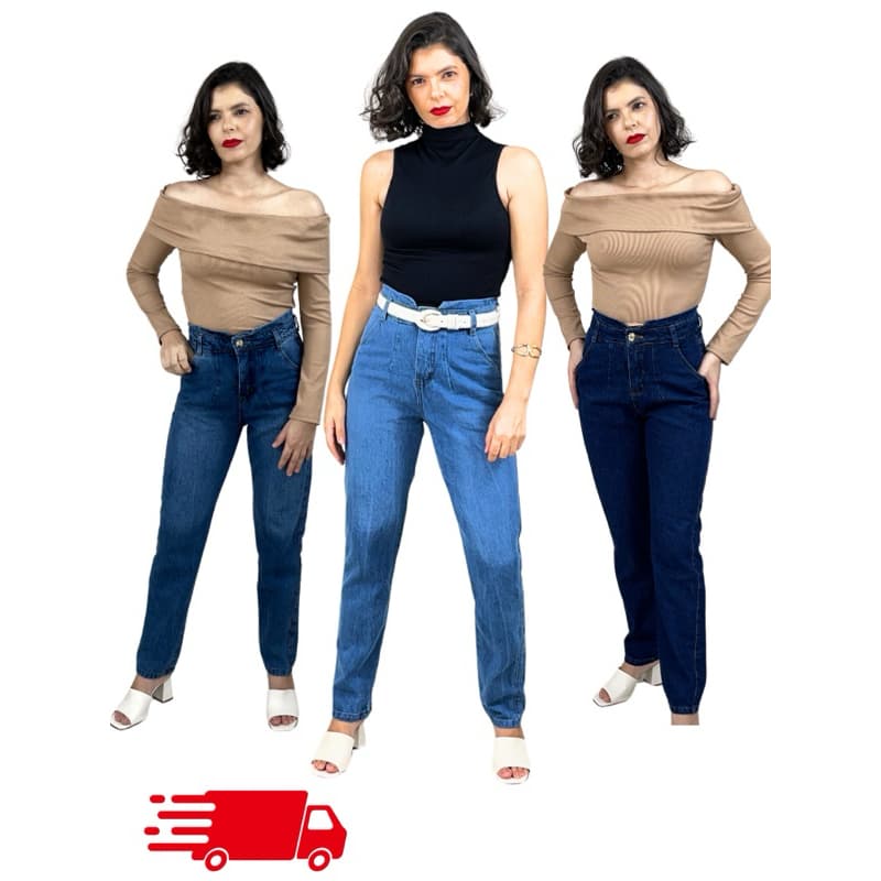 Calça Mom Jeans Com Pence/ Calça Jeans Cintura alta/ Calça Jeans Feminina