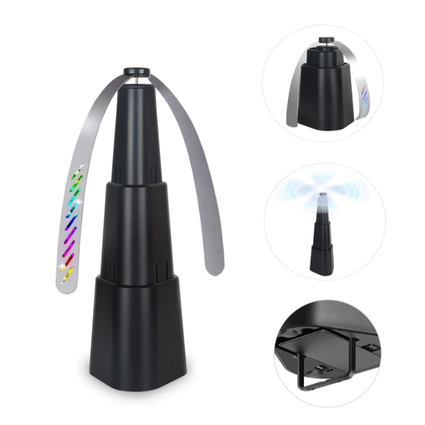 Repelente Ventilador RETRÁTIL Espanta Moscas Com Alça Preto
