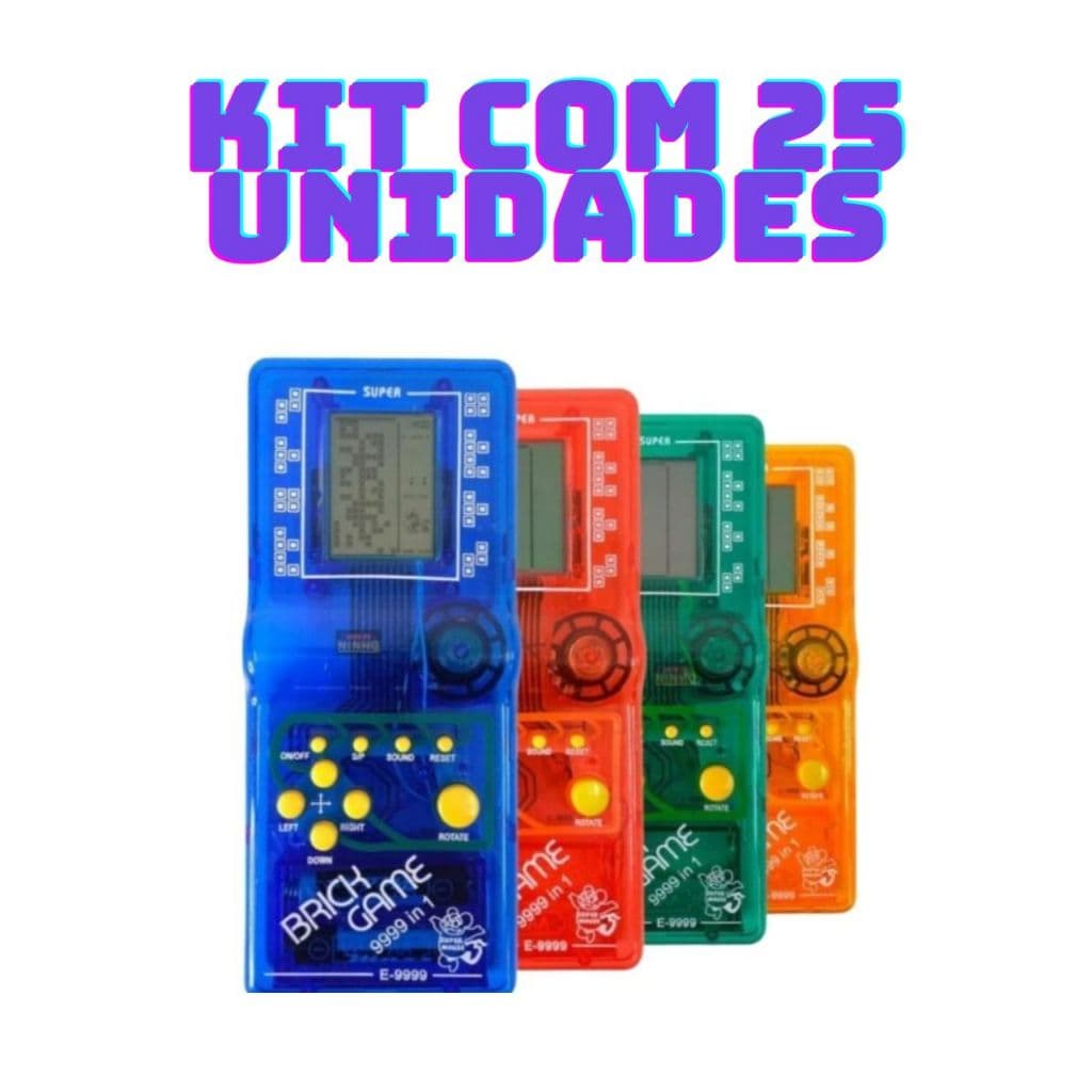 Kit com 25 Super Mini Game Retro Brinck Game Portátil 9999 jogos