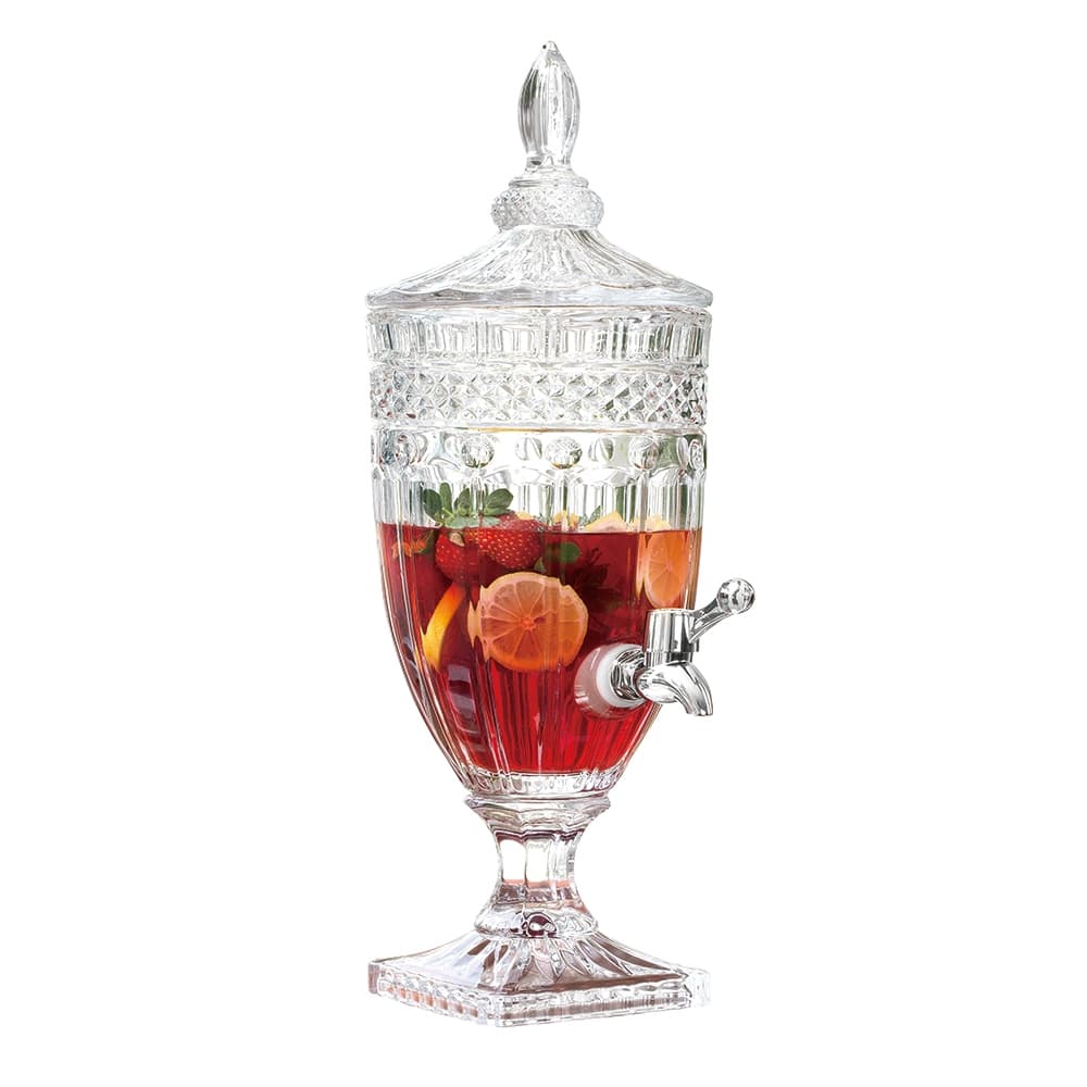 Suqueira Vidro Luxo 4,5l Suco Água Drink Diamante C/ Torneira