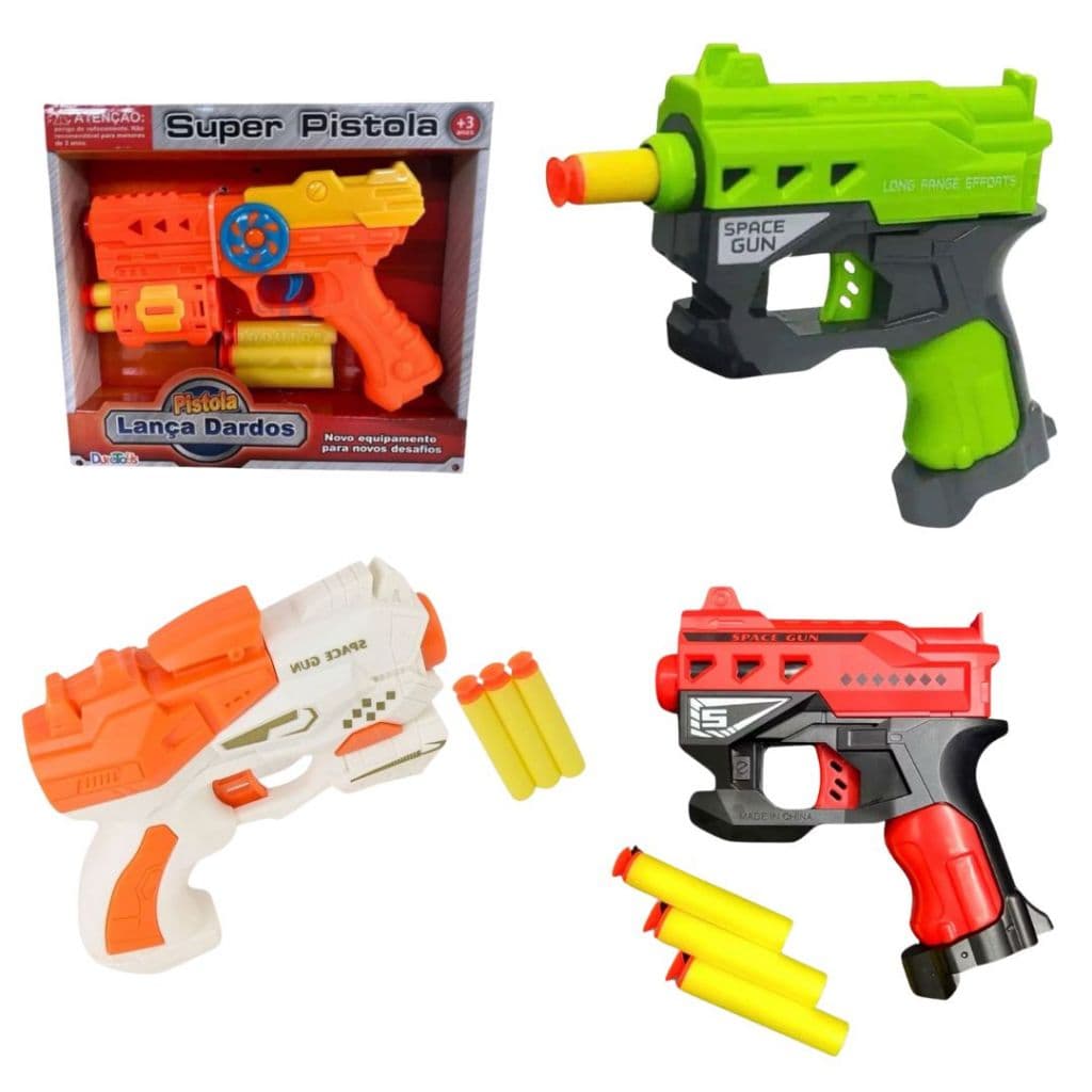 Arminha Nerf de Brinquedo  com 3  e 5 Dardos Para Crianças Lança Dardos Brinquedo