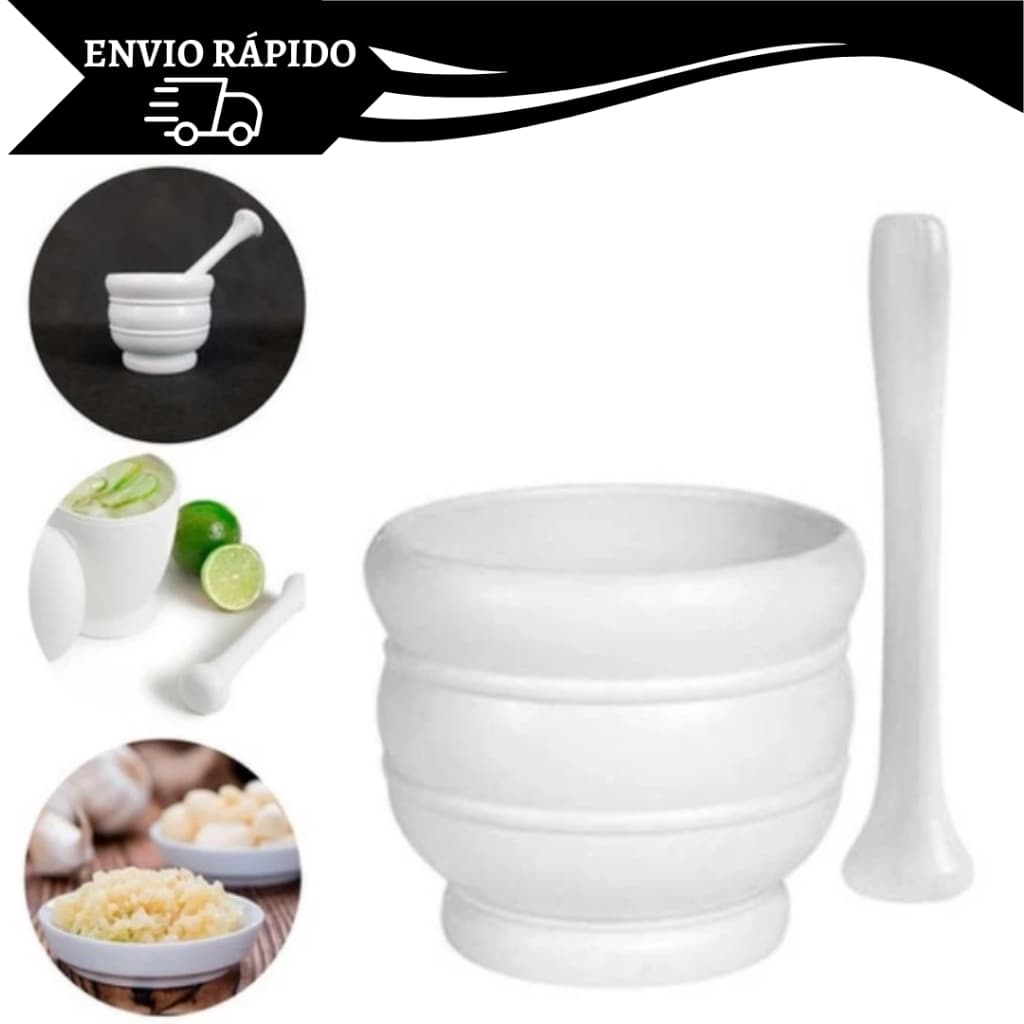 Pilão Socador de Alho Plástico Grande Reforçado