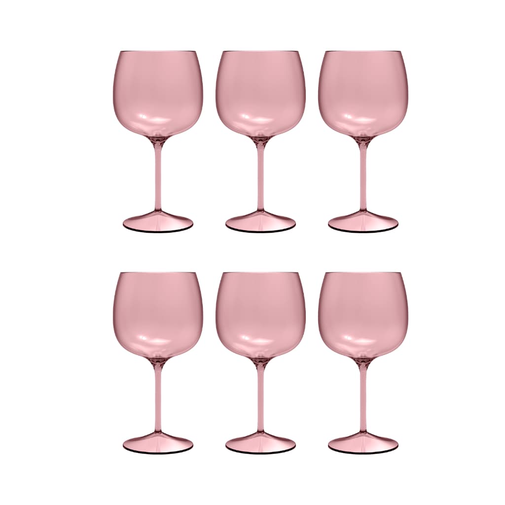 Taças Conjunto 6 Taças Gin Drink Ou 600 Ml Rosa Quartz Plástico
