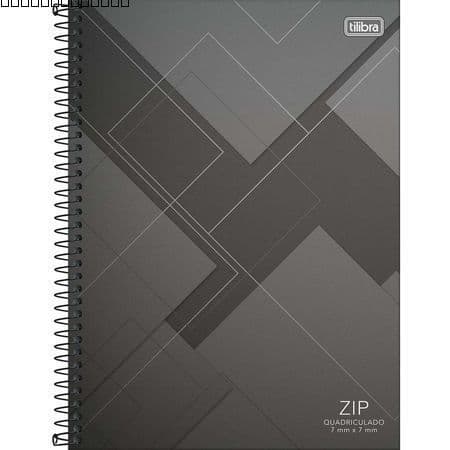 Caderno Quadriculado 7x7 mm Espiral Capa Dura Universitário Zip 80 Folhas