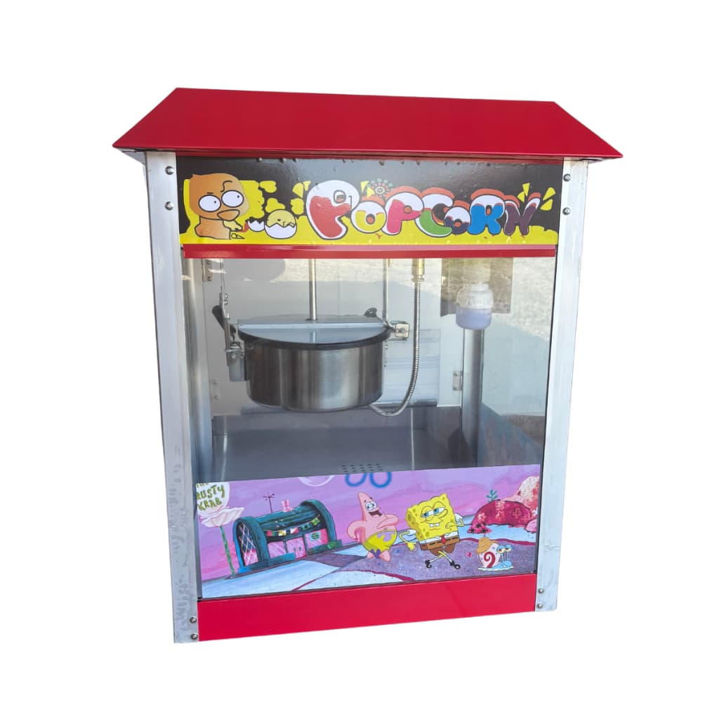 Pipoqueira Elétrica Profissional BOB ESPONJA Pipoca Popcorn Doce Salgada Cor Vermelha Eventos Casamento Festas