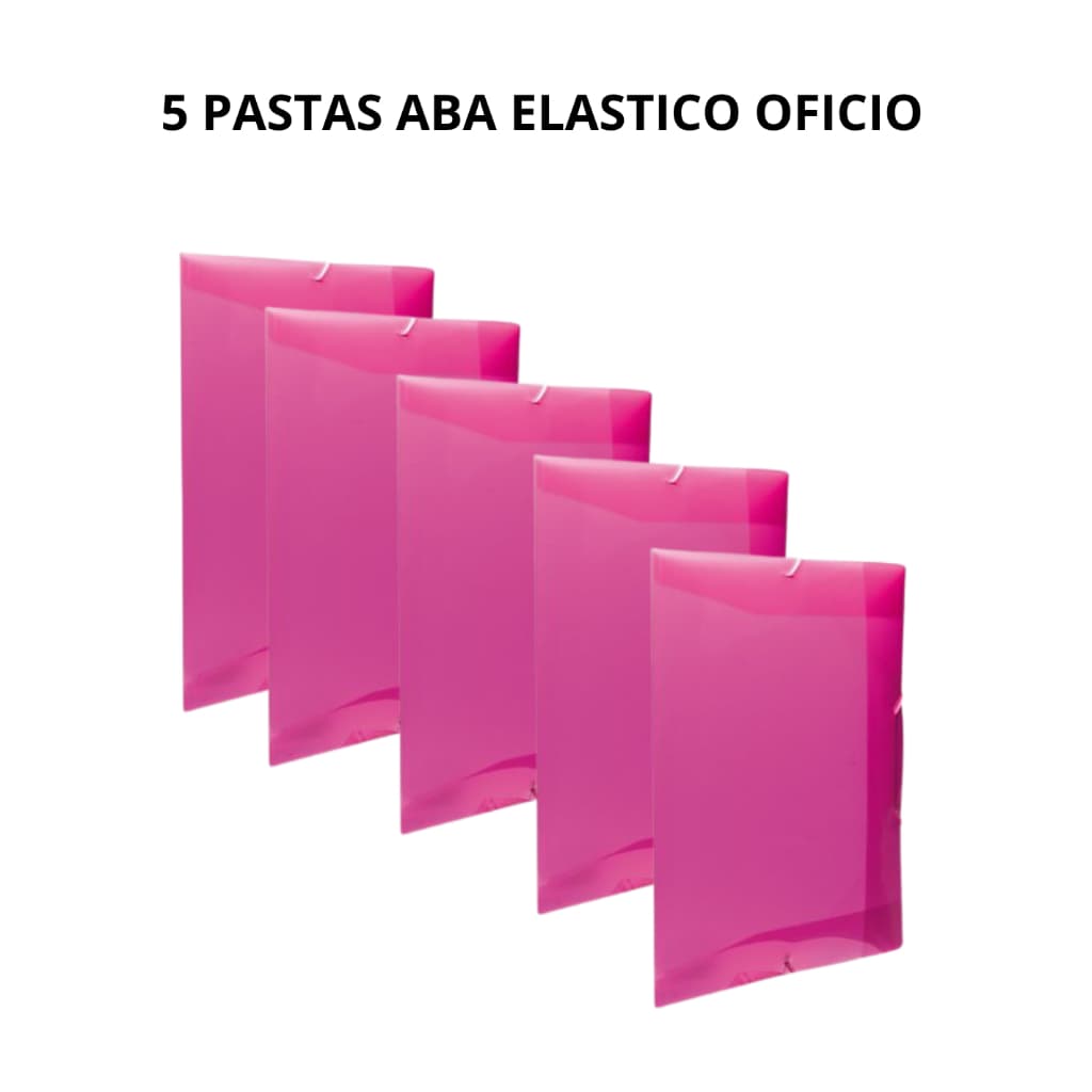 5 PASTAS ABA ELÁSTICO OFICIO ESCOLAR