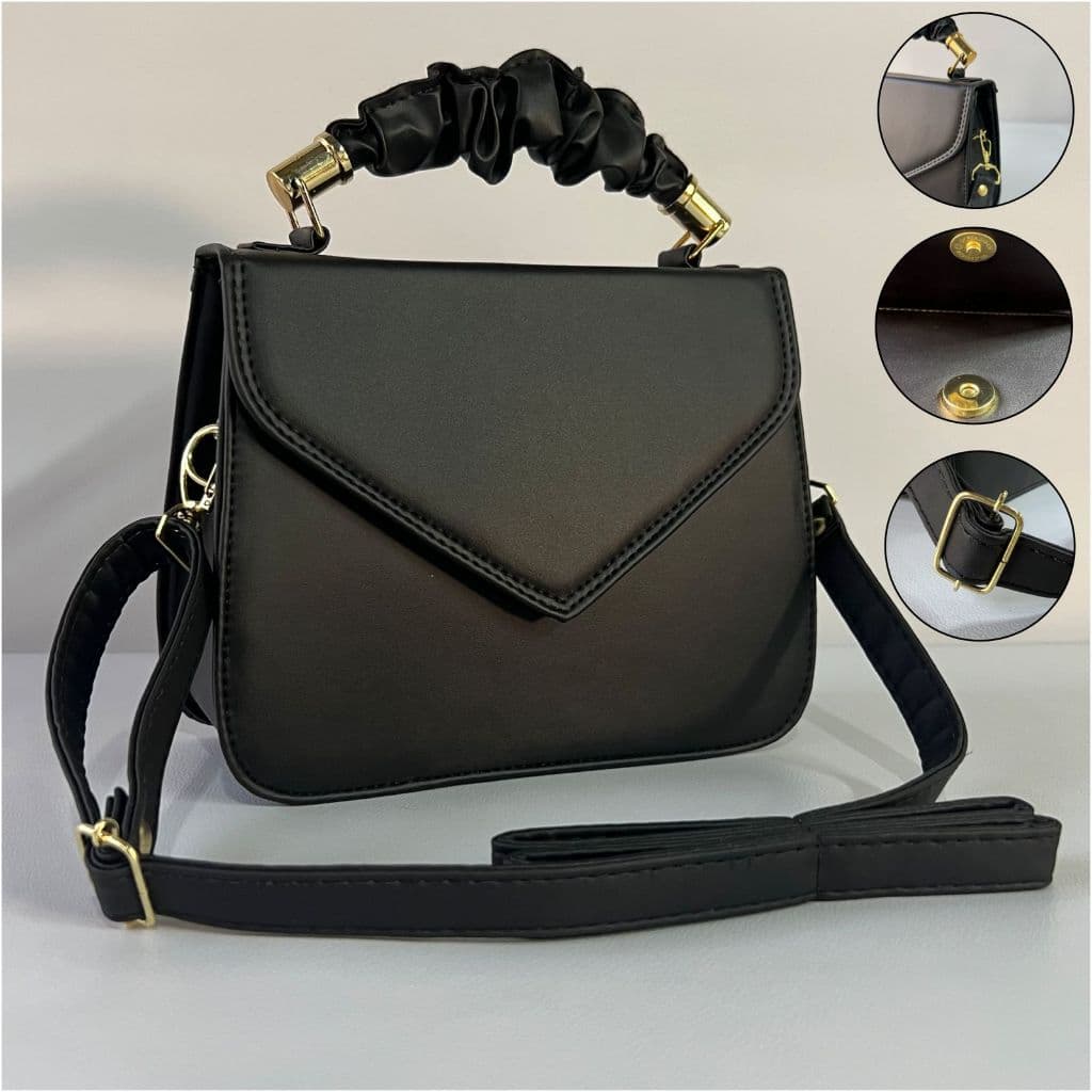 Bolsa feminina pequena transversal com alça de mão e ombro ajustável e removivel