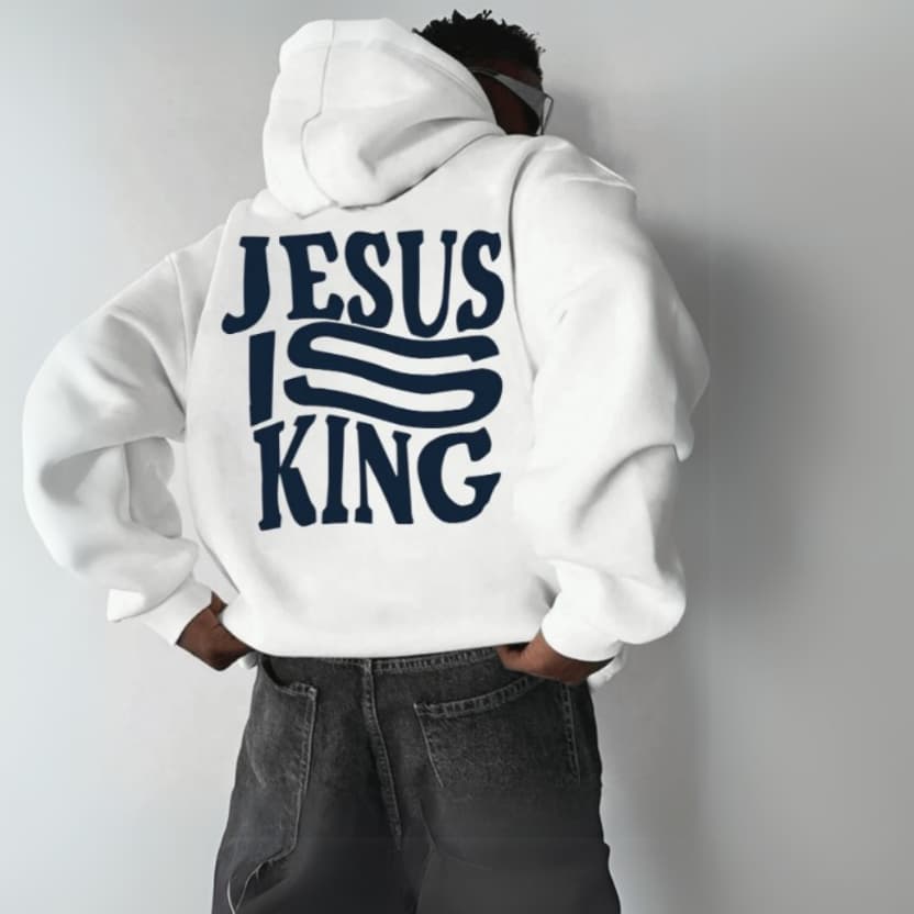 Moletom Canguru  Inspirador Confortável Jesus é Rei Streewear
