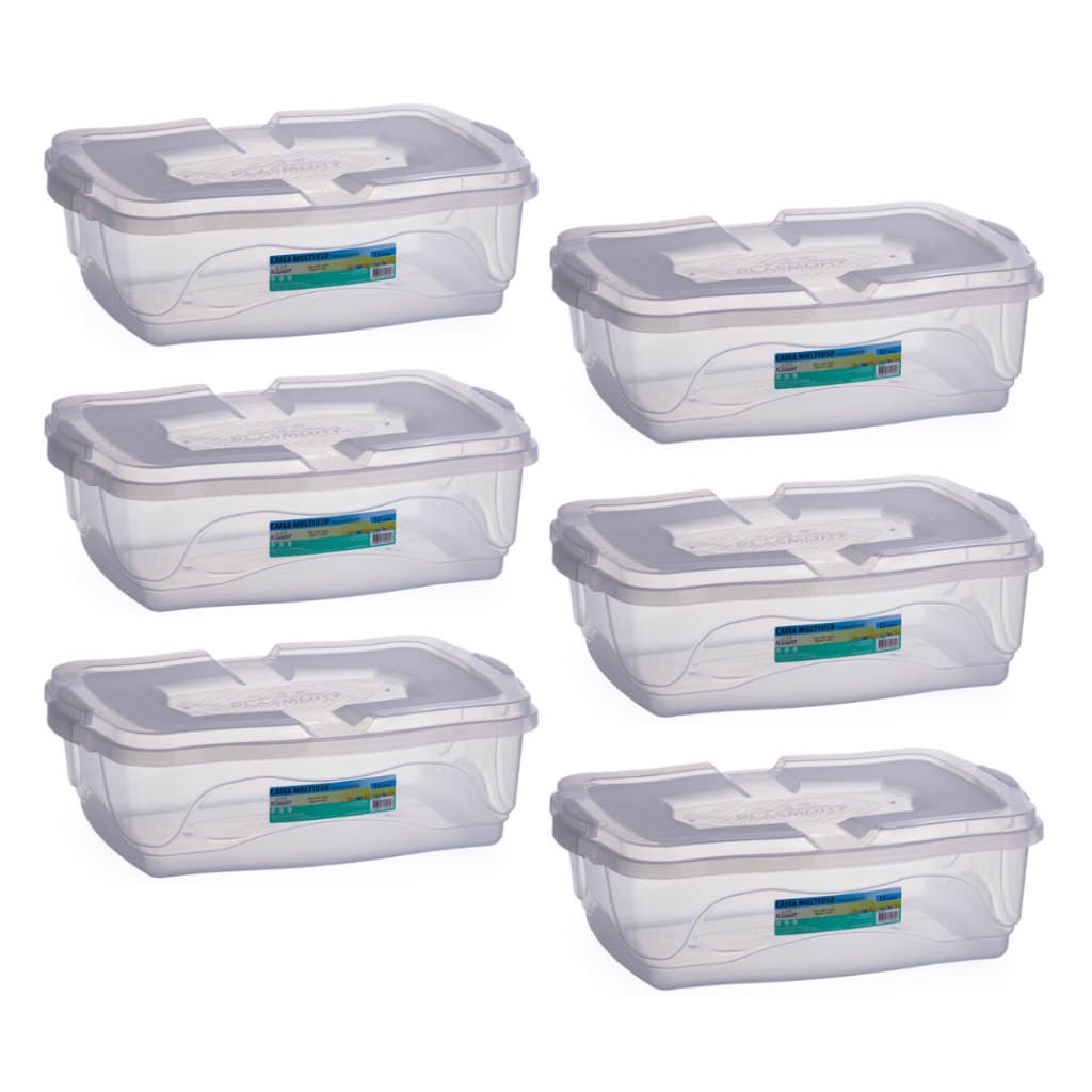 Kit Caixas Organizadoras 12L Transparente de Plástico Brinquedos Roupas Livros Sapatos