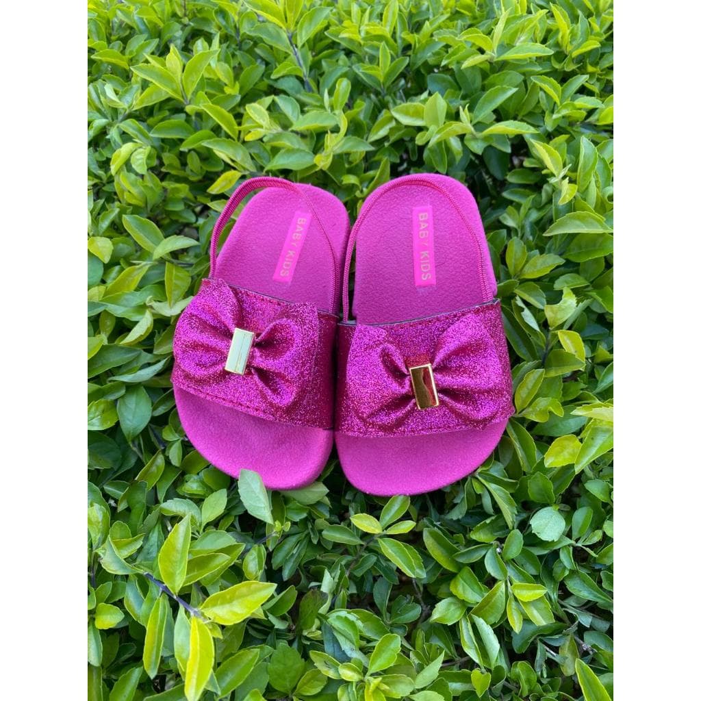 Chinelo Slide Glitter Menina Infantil Tendência Super Leve E Confortável Pink