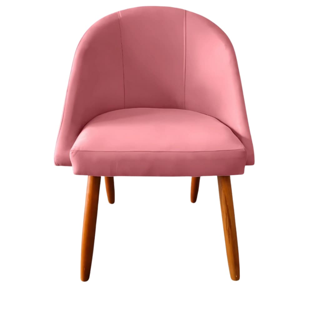 Poltrona Cadeira de Jantar Lua Suede Luxo Pés Palito