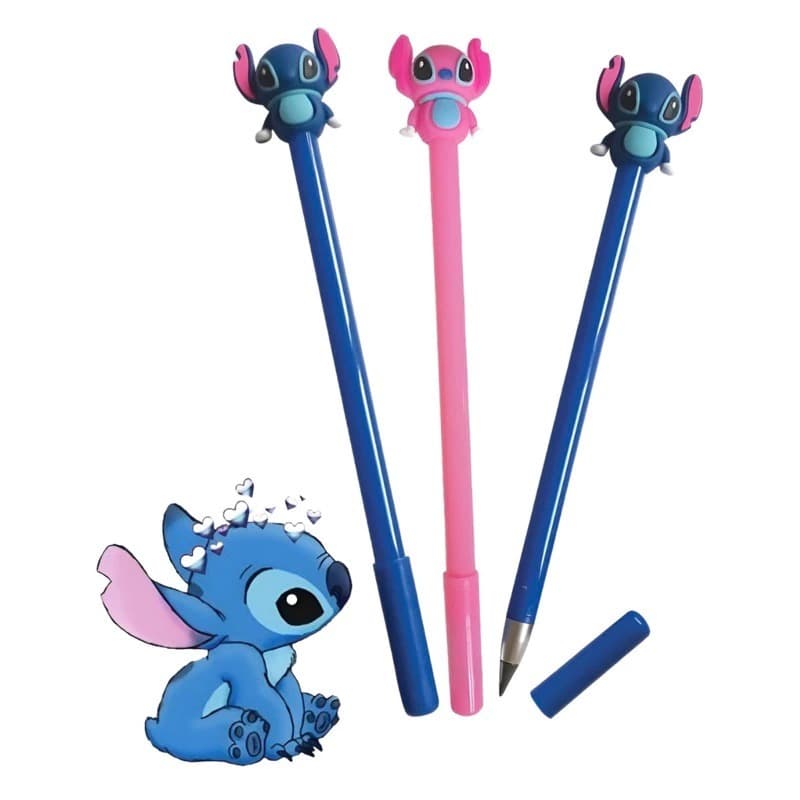 KIT'S DE 3, 6, 9 OU 12 LAPIS INFINITO STITCH DISNEY PERMANENTE PAPELARIA ESCOLAR MARCAÇÃO PRETO