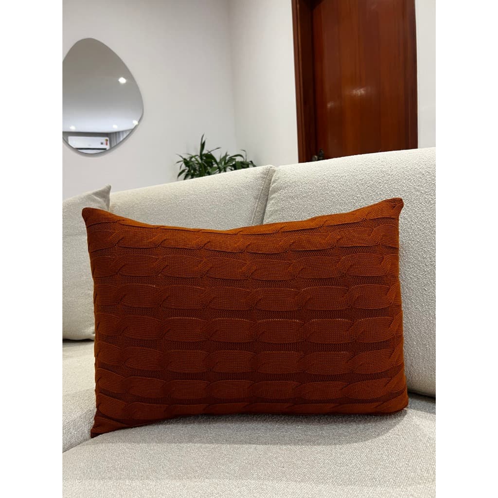 Capa De Almofada Trança Decorativa Tricot 60x40 Sofa Cama