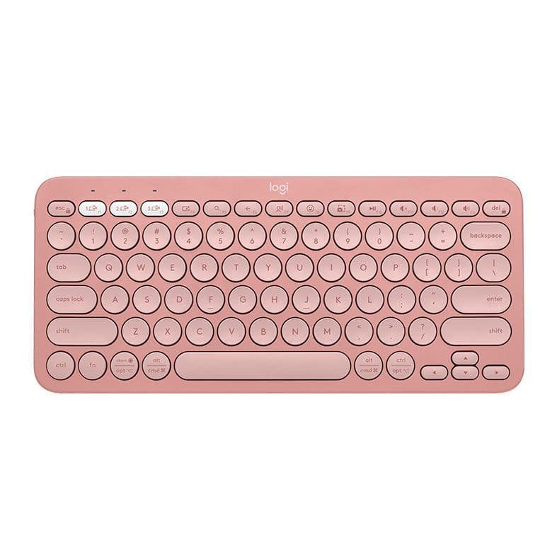 TECLADO LOGITECH PEBBLE KYES 2 K380S SEM FIO BLUETOOTH LAYOUT US ROSA