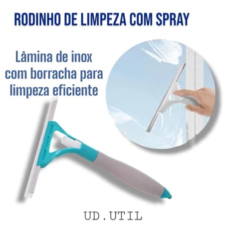 Rodo Rodinho Limpa Vidros Piso Pia Espelho Bancadas Spray Mop Com Reservatorio Borrifador