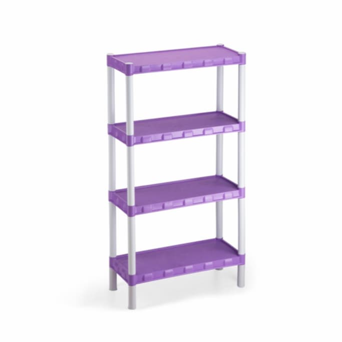 Estante de Plástico Lilás com 4 Prateleiras e Pezinhos - 528