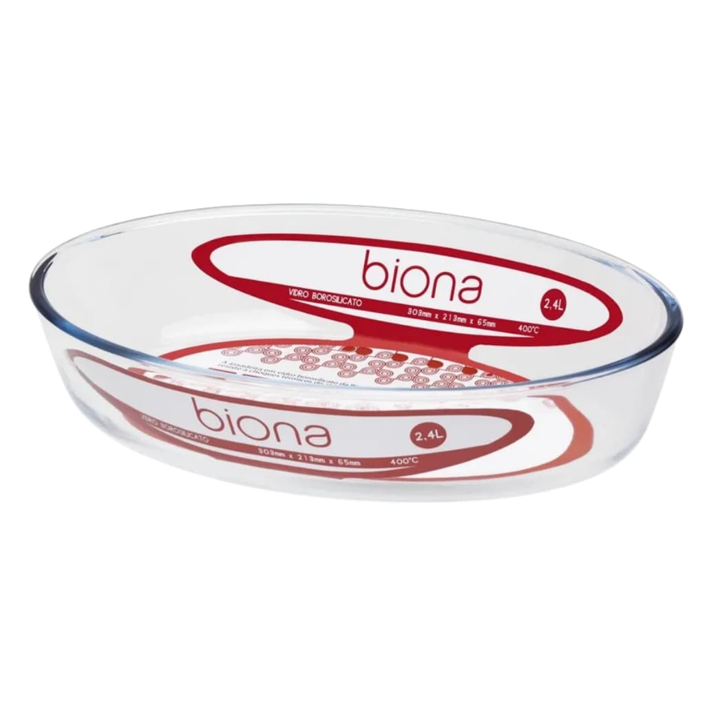 Kit 3 Assadeiras De Vidro Boro silicato 2,4 Litros Biona Lasanheira 58941