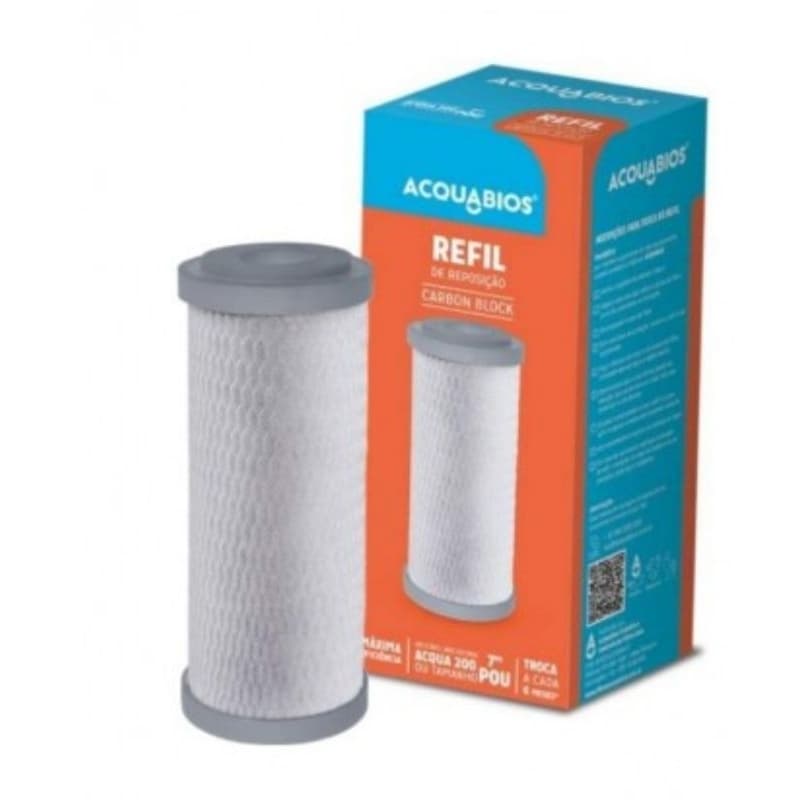 REFIL P/FILTRO ACQUABIOS CARBON BLOCK 7 POU 9562 (1003-0002)
