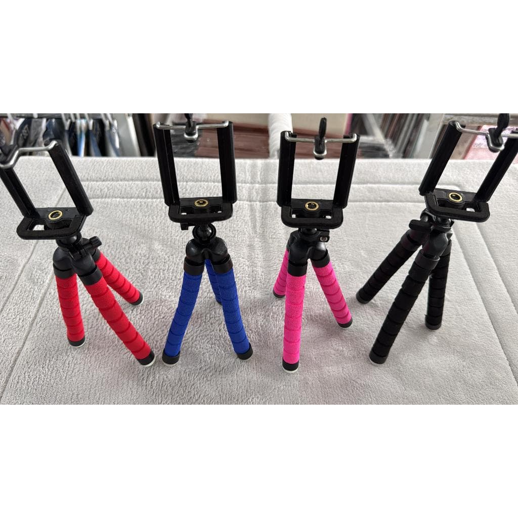 Mini Suporte Tripe De Mesa Escalavel Para Celular Gira 360º
