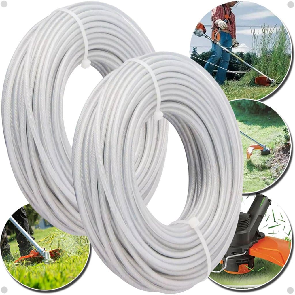 Kit 2 Rolos Fio Nylon Roçadeira Cortar Aparar Grama 15 Metros 3mm Aparadores E Roçadeira