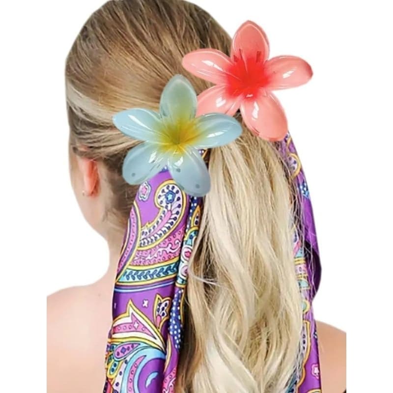 Kit 3 Unidades Presilha Piranha Flor Maxi Prendedor de Cabelo