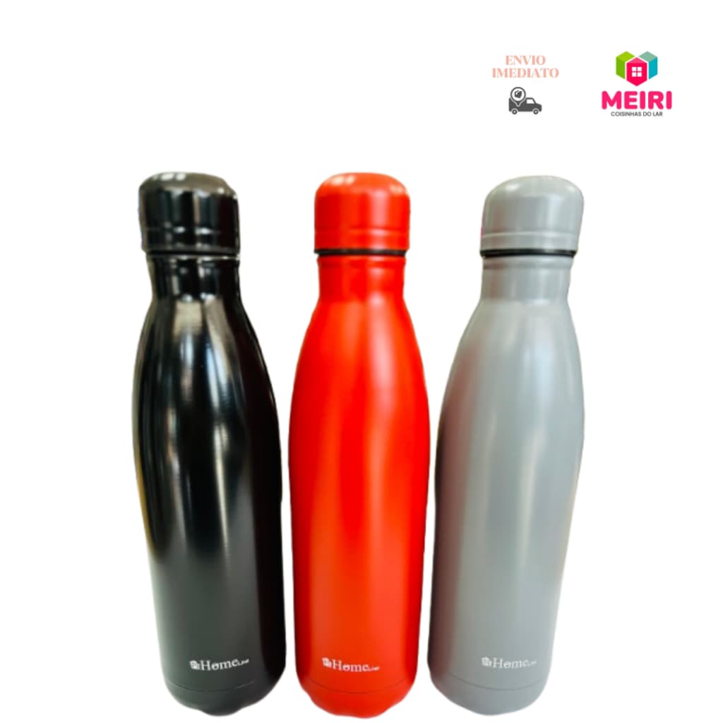 Garrafa Água Squeeze 500ml Térmica Inox Colorida Academia Escola
