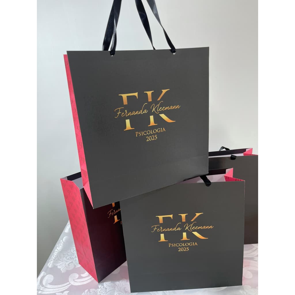 Sacola Personalizada Formatura PRETO / G 28x28x10cm