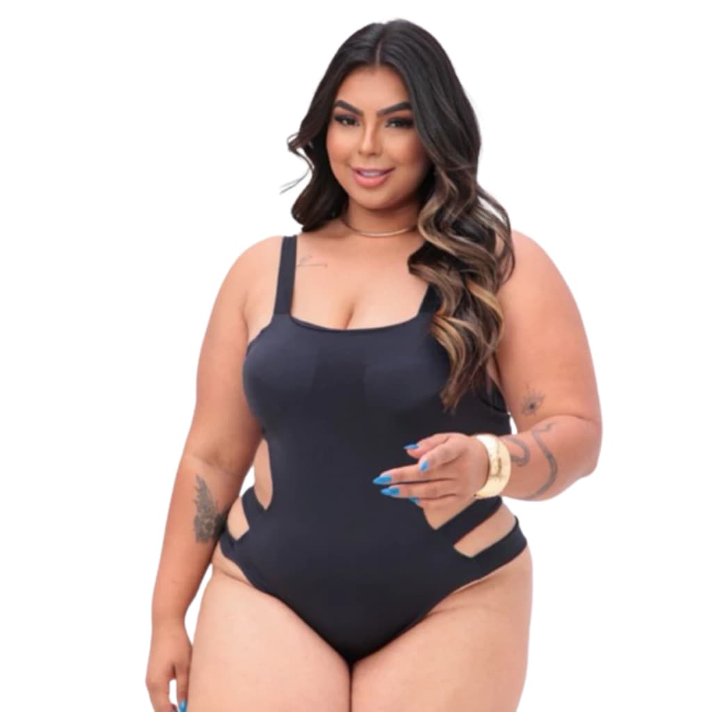 Maiô plus size Feminino Engana Mamãe Com Bojo Suplex   tamanho G1 veste manequim 52/54