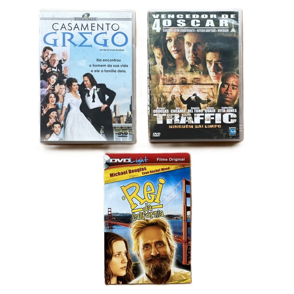 3 DVDs Originais Filmes "Casamento Grego + Traffic + Rei da Califórnia"