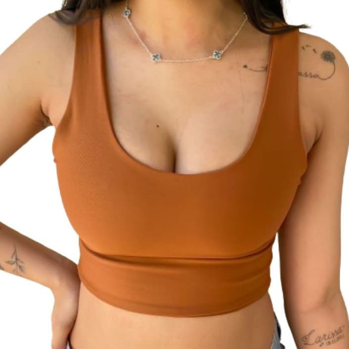 Top Cropped Regatinha Alça Grossa - Premium de Poliamida com compressão