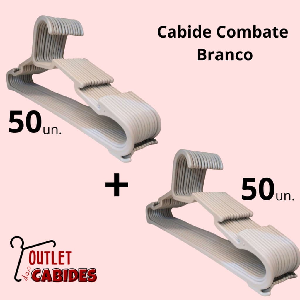 KITCOM ATÉ 100 CABIDES MODELO COMBATE BRANCO ADULTO REFORÇADO E RESISTENTE ROUPAS PESADAS JAQUETAS CALÇAS