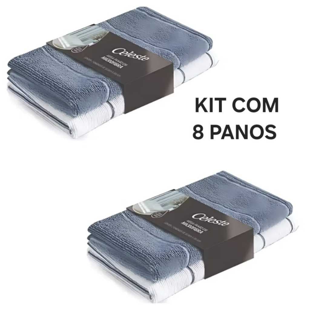 Kit com 08 Pano De Limpeza Microfibra Mega Panao Super Absorvente Seca Pano Chao