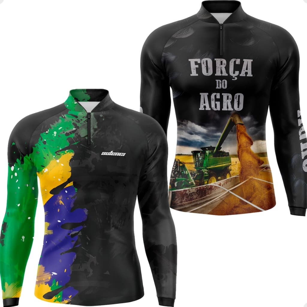 Kit 2 Camisa Agro Tecido Termico Fresco Leve Proteção Solar 50+