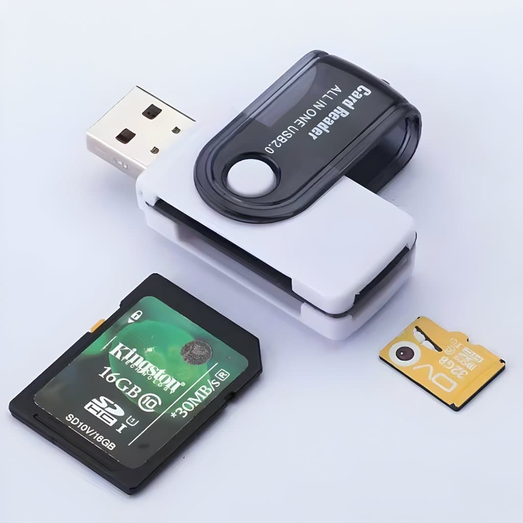 Leitor USB 2.0 para Cartão SD MicroSD TF MMC MS Duo Adaptador para Computador e Celular