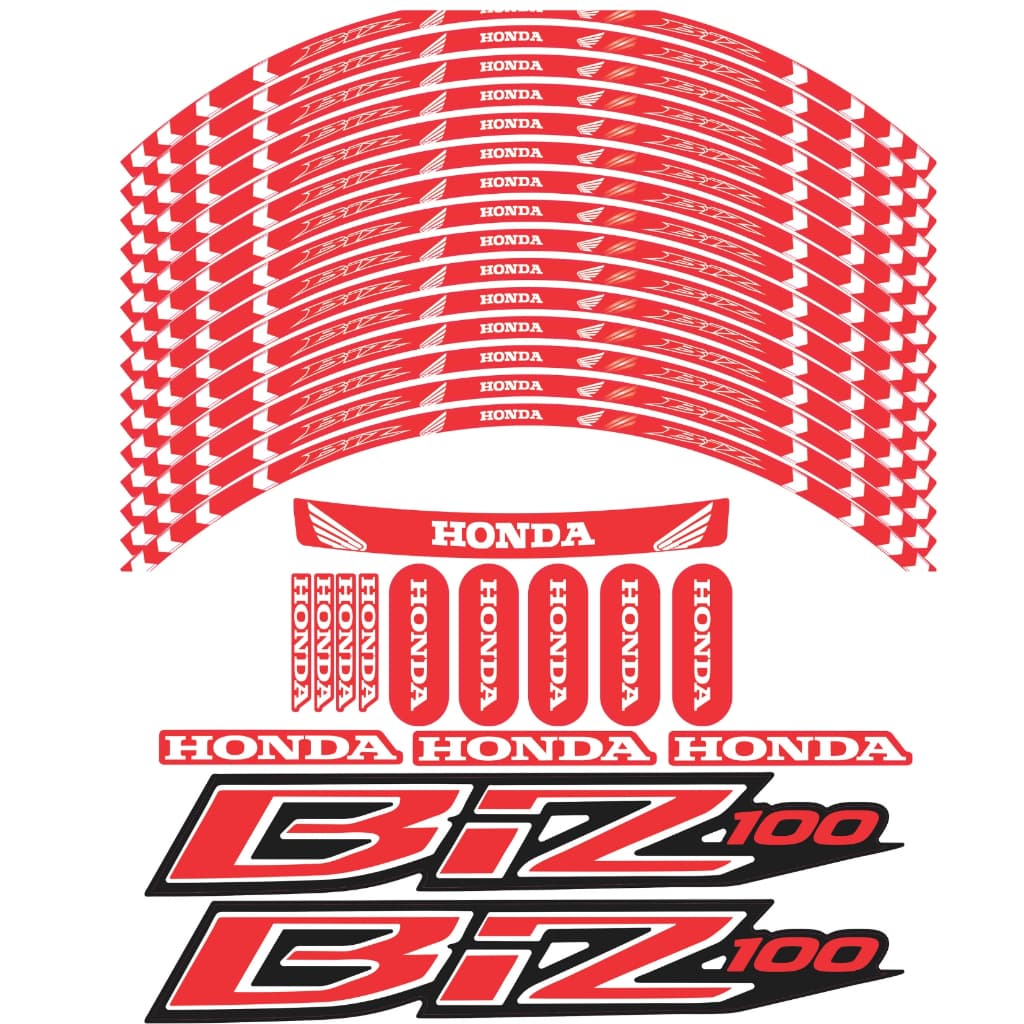 BIZ 100 Kit completo Roda, Carenagem e Lateral + Capacete Vermelho