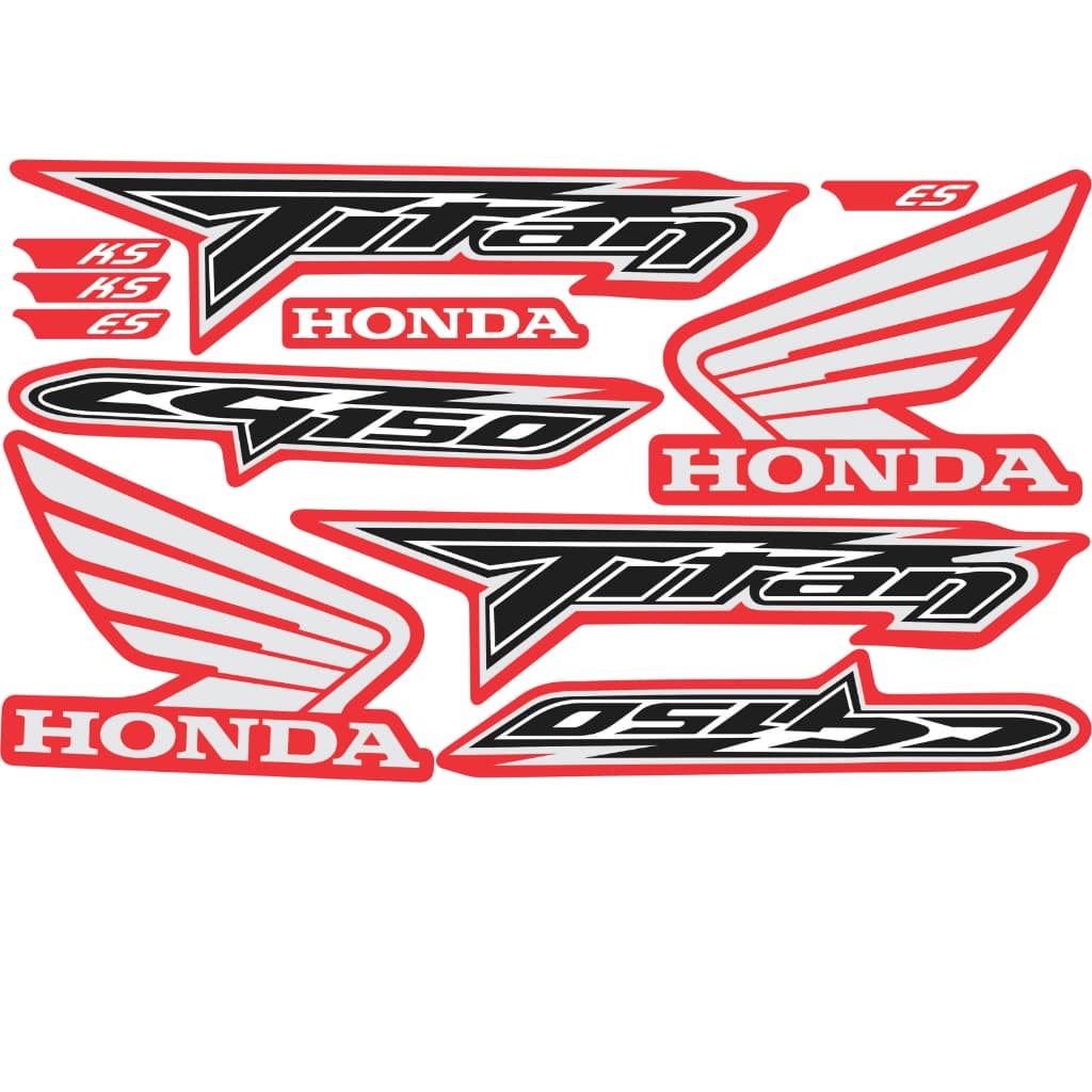 Kit Adesivo Refletivo CG Honda Titan 150 ES / KS VERMELHO Premium