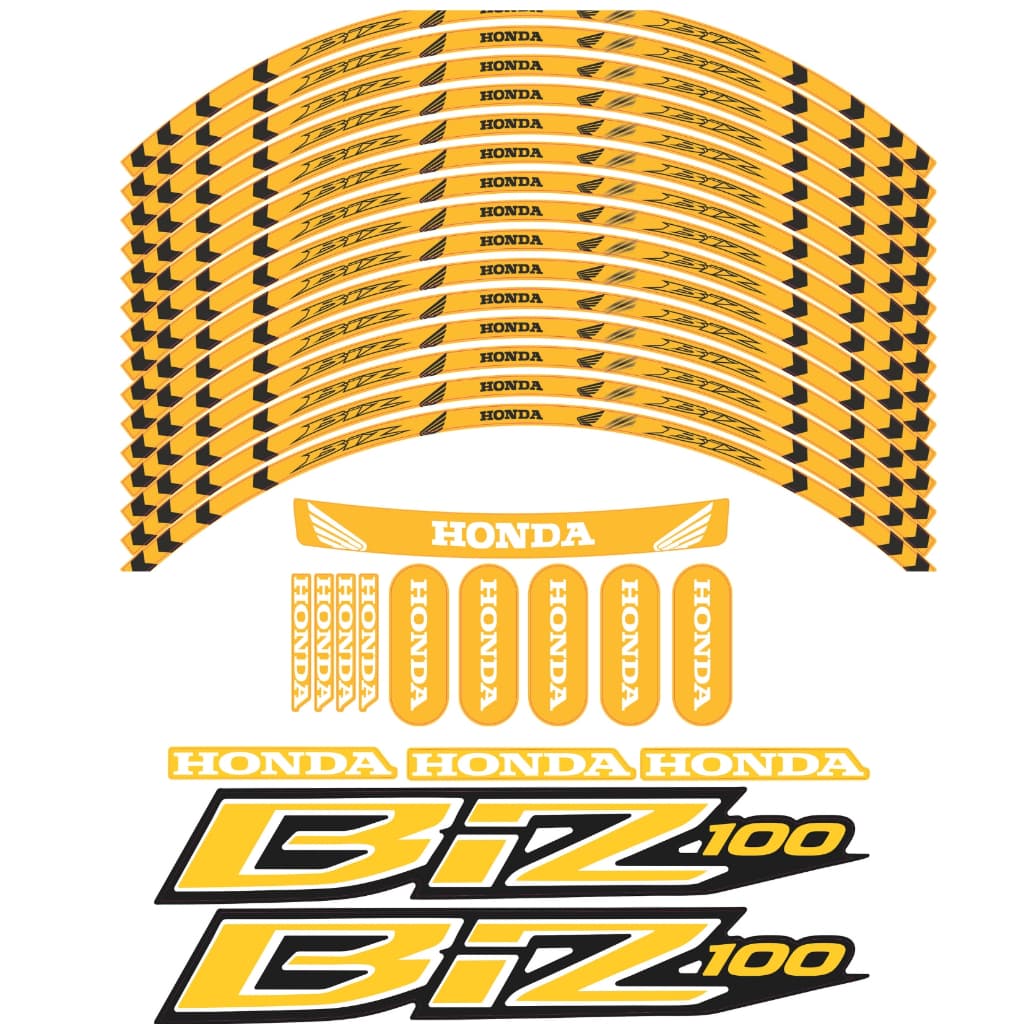 BIZ 100 Kit completo Roda, Carenagem e Lateral + Capacete Amarelo