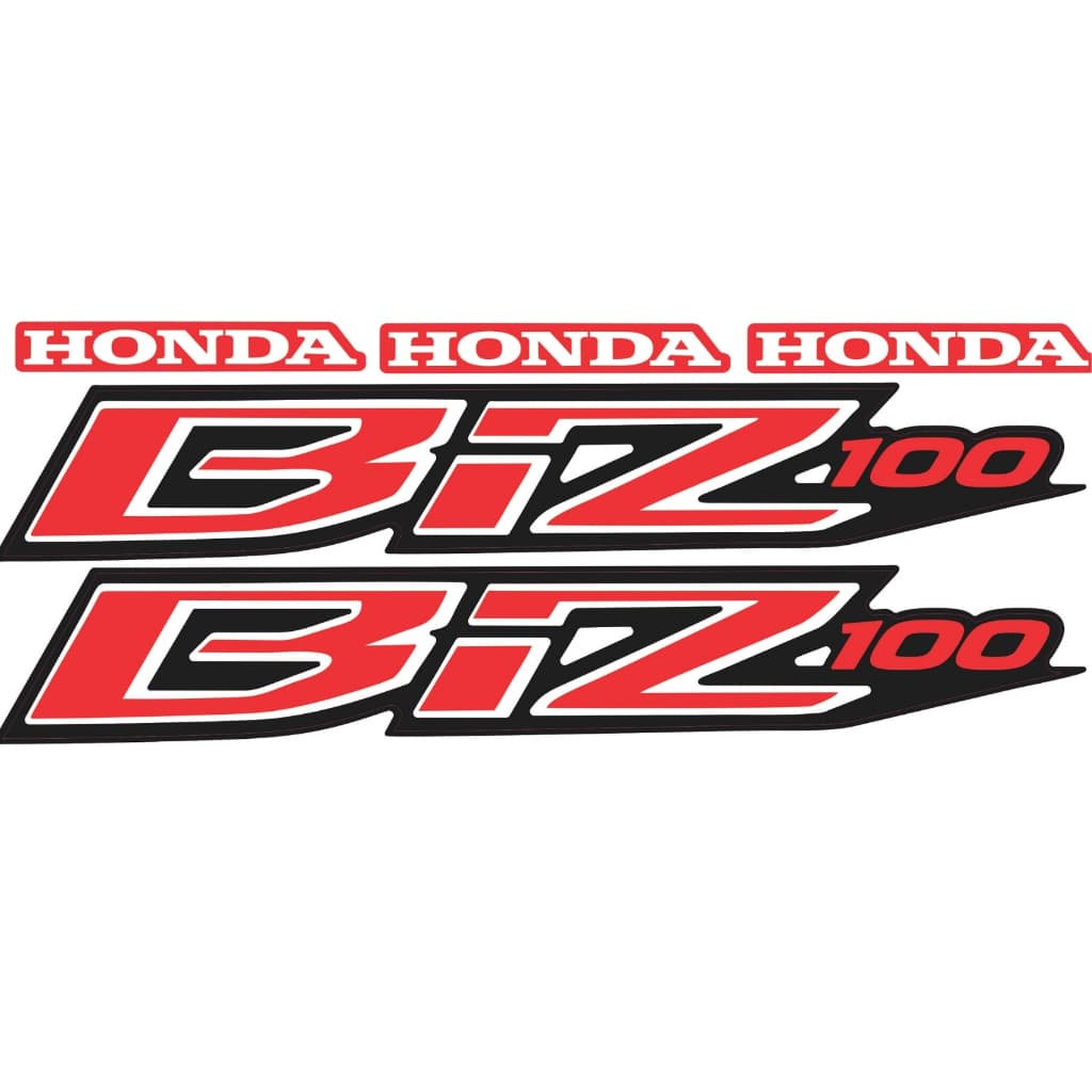 Kit par de adesivos refletivos Honda Biz 100 VERMELHO + adesivos honda frontal