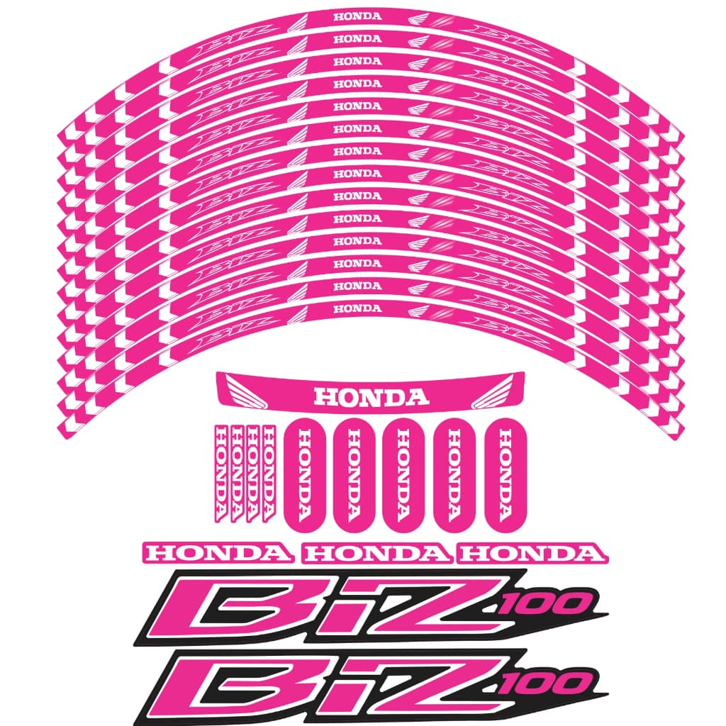 BIZ 100 Kit completo Roda, Carenagem e Lateral + Capacete Rosa