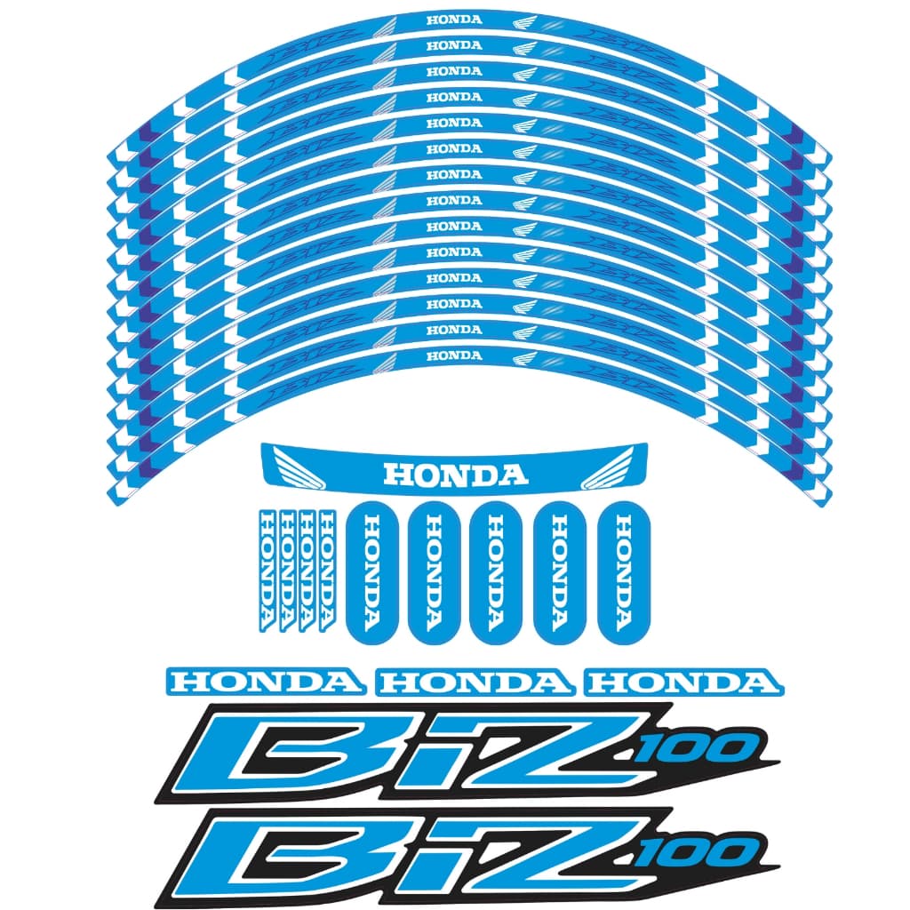 BIZ 100 Kit completo Roda, Carenagem e Lateral + Capacete Azul