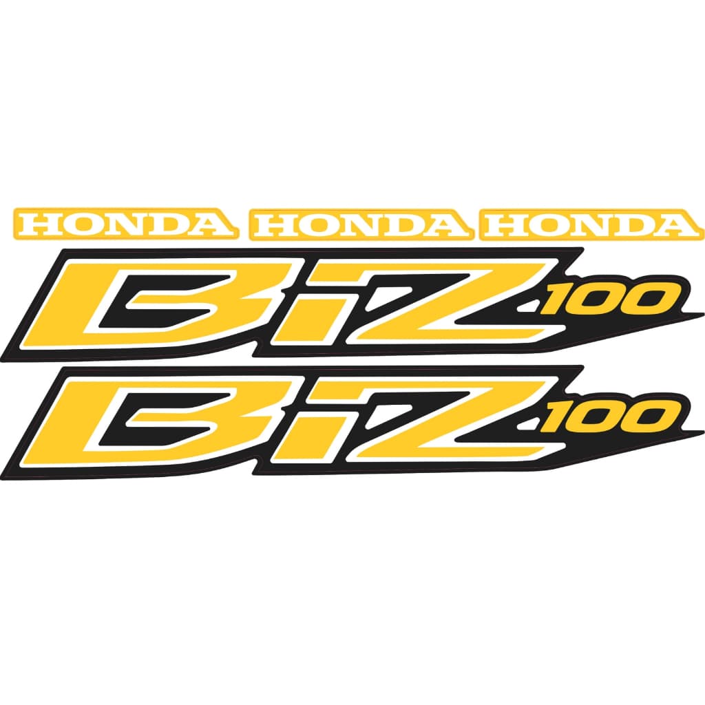 Kit par de adesivos refletivos Honda Biz 100 AMARELO + adesivos honda frontal