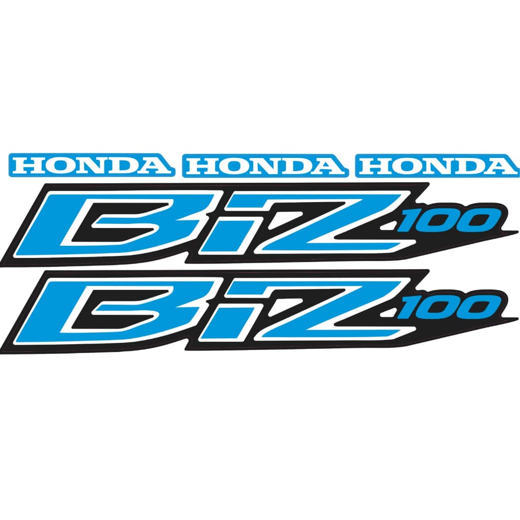 Kit par de adesivos refletivos Honda Biz 100 AZUL + adesivos honda frontal
