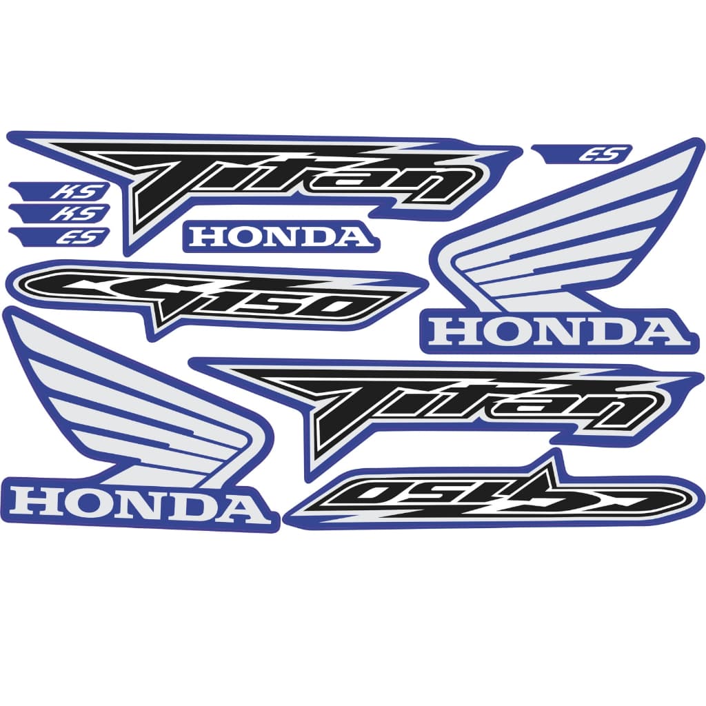 Kit Adesivo Refletivo CG Honda Titan 150 ES / KS AZUL Premium