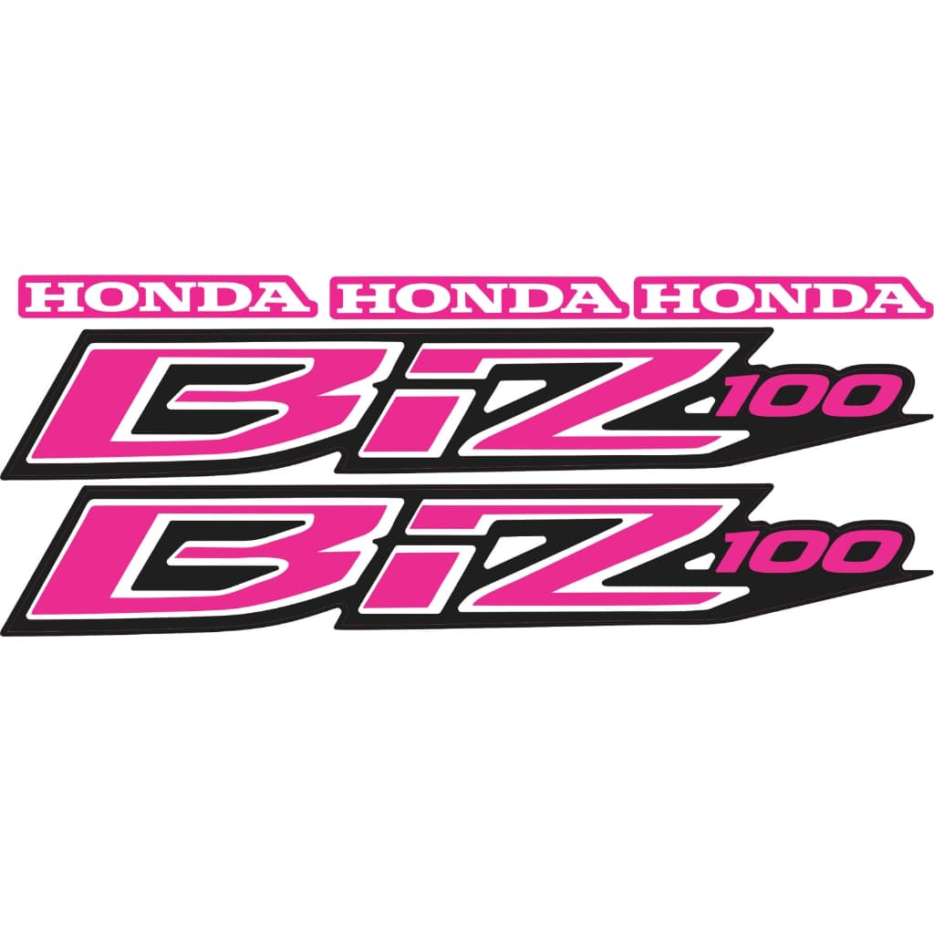 Kit par de adesivos refletivos Honda Biz 100 ROSA + adesivos honda frontal