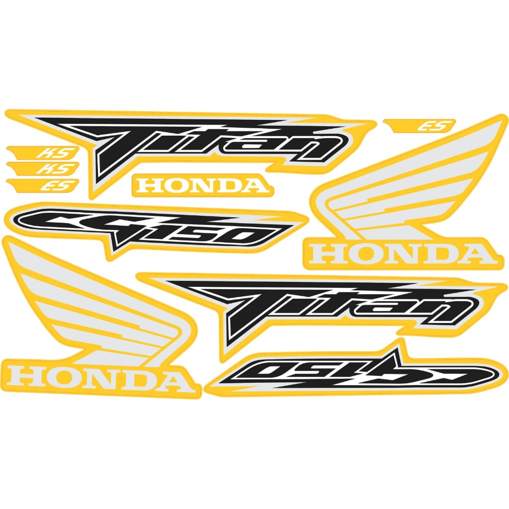 Kit Adesivo Refletivo CG Honda Titan 150 ES / KS AMARELO Premium