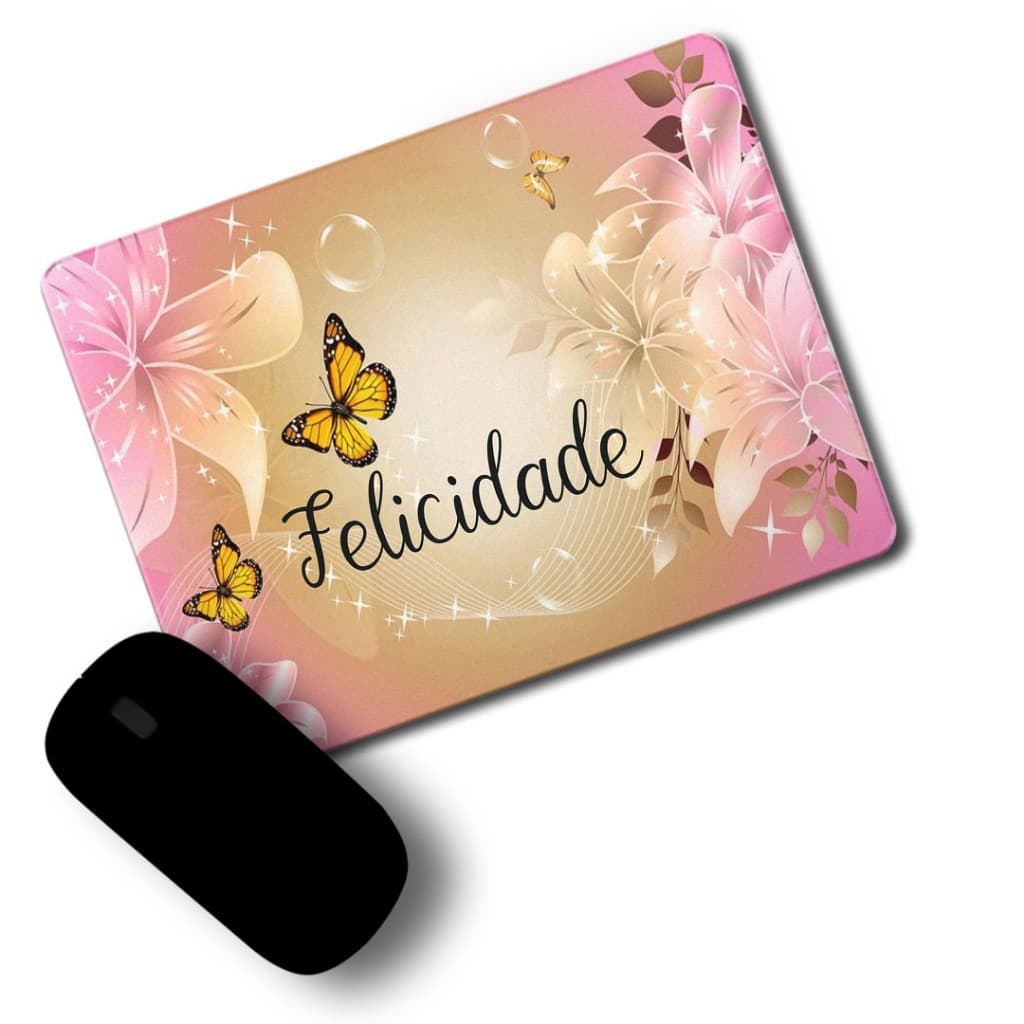 Mouse Pad Personalizado Feminino Com Nome  - Borboletas