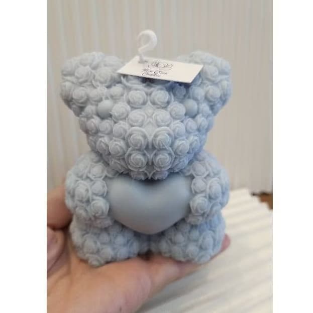 Vela Urso Ursão 270g 10cm aromática cor azul/ vela minimalista/ vela aesthetic/ vela perfumada