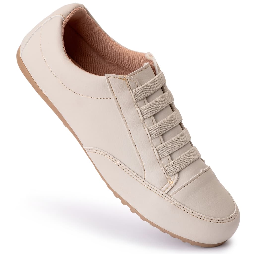 Tênis Feminino Sapatenis Casual Mocassim Confortável Calce Fácil Mocatenis Couro Ecológico