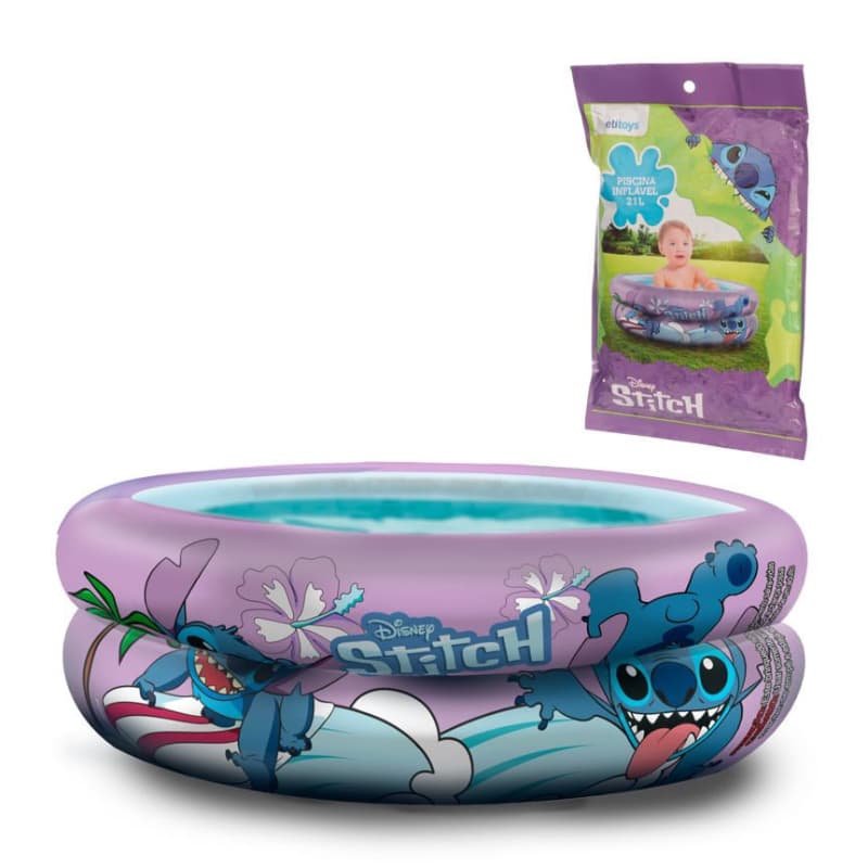Piscina Inflável Redonda 21 Litros Praia Piscina  Lilo Stitch Patrulha canina